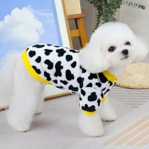 강아지 옷 외출복 산책 젖소 강아지 티셔츠 반려견 커플 플리스