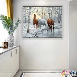DIY 유화그리기세트 말 조랑말 대형명화그리기 캔버스 아이러브페인팅 주문제작