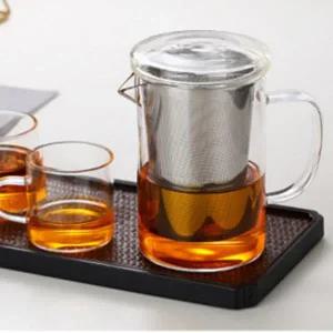 [골드스마일]뚜껑 내열유리 티컵 보온컵 스테인리스 차망 티머그컵 차주전자