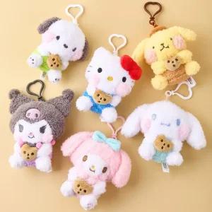 산리오 볼빵빵 키링 헬로키티 시나모롤 쿠로미 마이멜로디 포차코 폼폼푸린 선물 굿즈 인형 가방고리 13cm