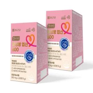 종근당 활성형 엽산 800 60정 2개 / 4개월분 비타민B1 B2 B6 B12 아연 임산부 임신 준비