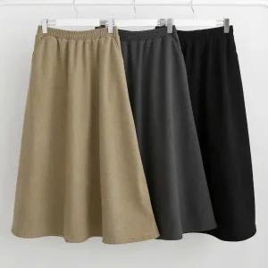 |CSK17AC|여성 겨울 코듀로이 플레어 롱스커트 양털안감 따뜻한 스커트