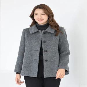 [모슬린]엄마옷 프리미엄 울 알파카 카라 반코트 511FGH010 마담중년여성빅사이즈50대60대