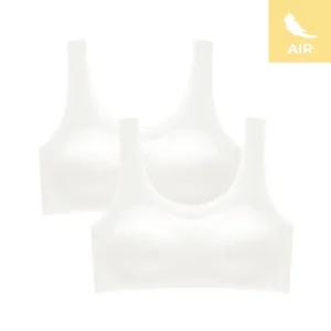 수아팜 [몰드부착형] 주니어 2단계 에어 실크 심리스 브라 2매_아이보리