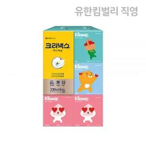 크리넥스 미용티슈 디럭스 미니 카카오프렌즈 티슈 230매 X 6입 1EA