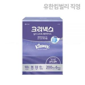 크리넥스 미용티슈 실크소프트 세라마이드 200매 X 6입 1EA
