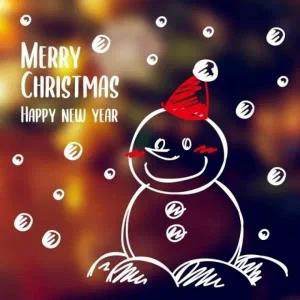 크리스마스 데코 그래픽스티커 스마일눈사람 (중)