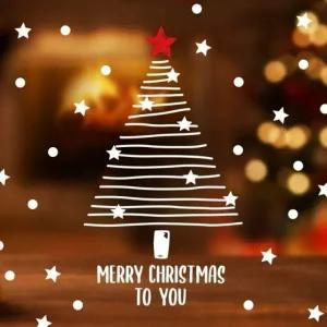 크리스마스 데코 그래픽스티커 라인 트리 (소)