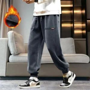 [라일리의류] Rly 남성 겨울팬츠 따뜻한 안감기모 방한바지 면 남자