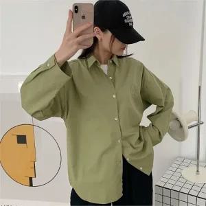 빅사이즈 302 심플버튼카라자수셔츠 DEZN984