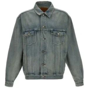 SAINT LAURENT 25 시카고 블루 데님 트러커 재킷  816791 Y26MA 4376)