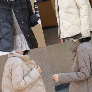 라이트 다운 코트 여성 경량 워밍 하프 패딩