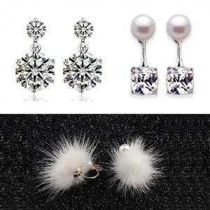 겨울폼폼귀걸이 드롭Q귀걸이 진주귀걸이 3종OC