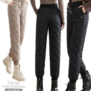 오리털 여성 덕다운 패딩 조거 팬츠 밴딩 여성 덕다운 조거