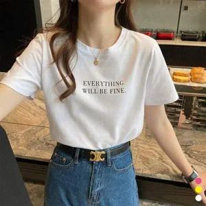 깔끔프린트 그래픽 이지 하프슬리브 반팔티