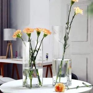 [셀러에이드]ksr 베하몰 사각 유리 화병 10x10x40cm