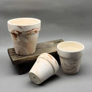 [셀러에이드]ksr 베하몰 화이트마블링 표준형 토분 20x18cm