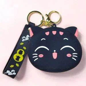 야옹이 실리콘 고양이파우치 열쇠고리 키홀더 가방고리 동전지갑