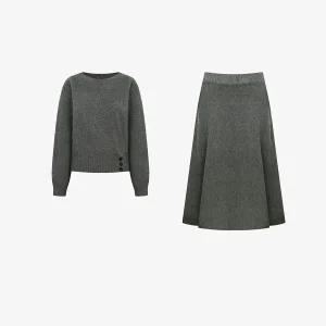 [25 신상] 보트넥 버튼 니트 풀오버 & 니트 스커트 SET (TLOCZ1962)