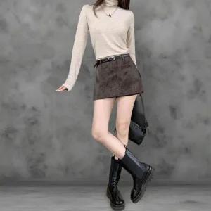 [다잇템] 여성 세무 소프트 혁대 트임 치마바지_23661187_588872