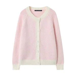 [미니멈][미니멈 에브리데이]배색 라운드 버튼업 파스텔 니트 가디건 (EB4CK053D)