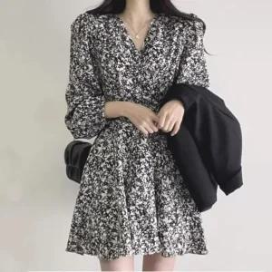 [라일리여성의류] Rly 여성 데일리 스타일 플라워 랩 스타일 플레어 미