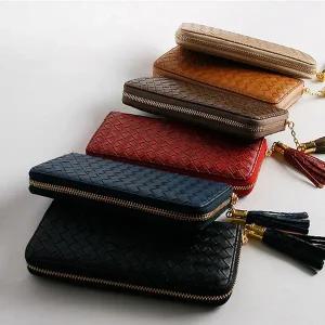 [하프클럽/]여자 남자 망사 테슬 자크 누빔 장지갑