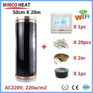 MINCO HEAT 10m2/lot 적외선 난방 필름 50cmX20m 220w/m2 따뜻한 바닥 매트