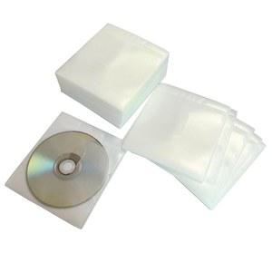 HAPLIVES CD/DVD/블루레이 슬리브, 양면 투명 리필 플라스틱 낙하 방지 잠금 장치가 있는 CD 및 DVD 보관 바인더, 100팩(뉴 화이트)