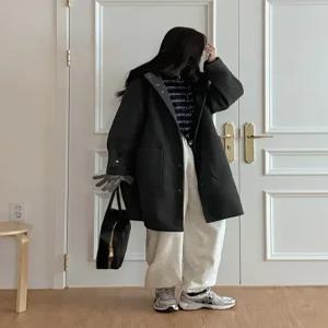 무디크 후드 포켓 코트 84950 빅사이즈 여성의류