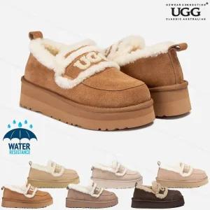 [정품] 어그모카신 호주 오즈웨어 통굽 바이올렛시어링 양털 로고 로퍼 OB939P