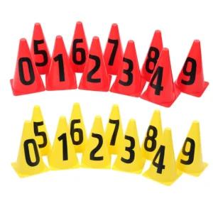 트레이닝 훈련용 튼튼 숫자 칼라콘 0 9 10개입 세트 축구 체육용 초등학교