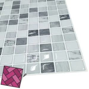 대리석 스티커 인테리어 접착식 셀프 월타일 스티커 시공 모자이크 월데코 바둑판 포인트 시트지 리폼