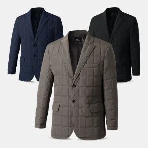 [아즈바이]남성 사각 누빔 패딩 콤비 자켓 마이 YWC02 중년 겨울