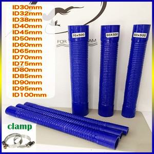 길이 500mm 실리콘 강스틸 와이어 주름진 호스 고온 저항 공기 필터 파이프  터보차저 흡입 ID30-85mm