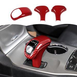RT-TCZ 기어 변속 노브 커버 트림 장식 인테리어 액세서리, 지프 그랜드 체로키 2014-2015, 레드 카본 파이버와 호환됨
