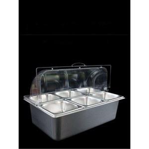 미니 반찬 냉장고 소형 10cm2칸 쇼케이스 물대야 토핑 저온 6 5cm덮개 셀프바 스틸판 밧드