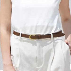 닥스 액세서리 26SS [여성벨트] 브라운 슬림 무광버클 소가죽 비조 여성벨트 DBBE6E742W3