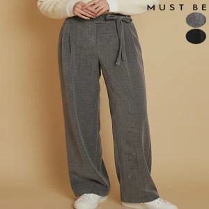 [머스트비]여성 스트랩 벨트 하이 와이드 팬츠