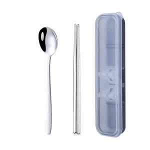  맘툴 도시락용 소리나지 않는 수저세트, 블랙, 숟가락 + 젓가락 + 케이스, 1개