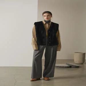 로보 V넥 무스탕 베스트