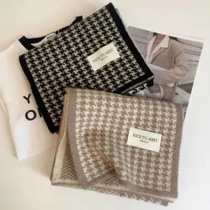 체크 머플러 겨울 커플 남성 여성 니트목도리 쁘띠 목도리 넥워머 겨울 방한 필수템