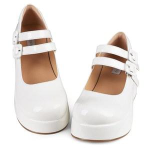 애클로리스 플랫폼 메리 제인 슈즈 여성 소녀, 발목 스트랩 라운드 토 고스 청키 유니폼 드레스 펌프스 신발 옥스포드