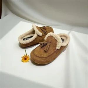 [갤러리아] 고세 데일리 여성 동글이 스웨이드 양털 태슬 슬리퍼 OZO5F085 카멜 3cm