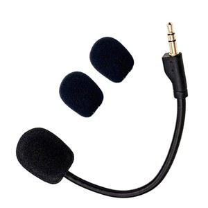 로지텍 G PRO X2, X 무선 및 Pro 유선 게임 헤드셋과 호환되는 J.M.SHOW 교체용 마이크, 2Pcs 폼 커버가 있는 분리형 노이즈 캔슬링 크리스탈 클리어 마이크