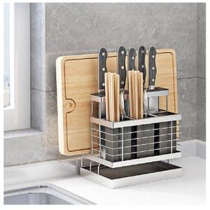 칼블럭 도마 거치대 칼집 업그레이드 도마받침포함 수저 정리대 304 수납통 스틸 스테인레스