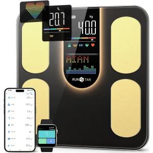 런스타 체중계 컬러 듀얼스크린 가정용 체중계 체지방측정 몸무게 체중계 스마트 블루투스 디지털 전자 체