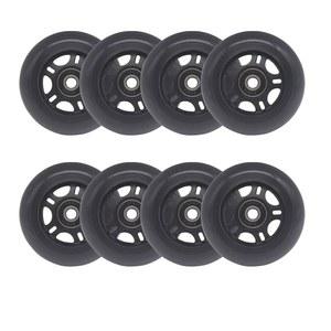 [미국배송] 피찬코 인라인 스케이트 휠 72MM 76MM 80MM ABEC-9 베어링이 포함된 8팩 실내외 스케이팅용 85A 경도(블랙 76MM)