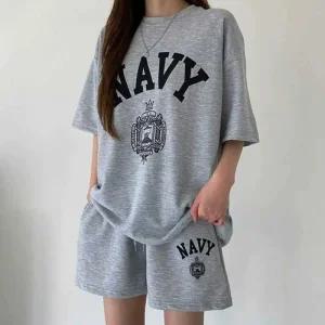 ONM 여성 캐주얼 맨투맨 반팔 반바지 상하의 세트