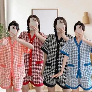 ONM 여성 트레이닝복 패턴 홈웨어 잠옷 체크 파자마